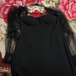 Eilly Bazar Mesh Sleeve Dress Black